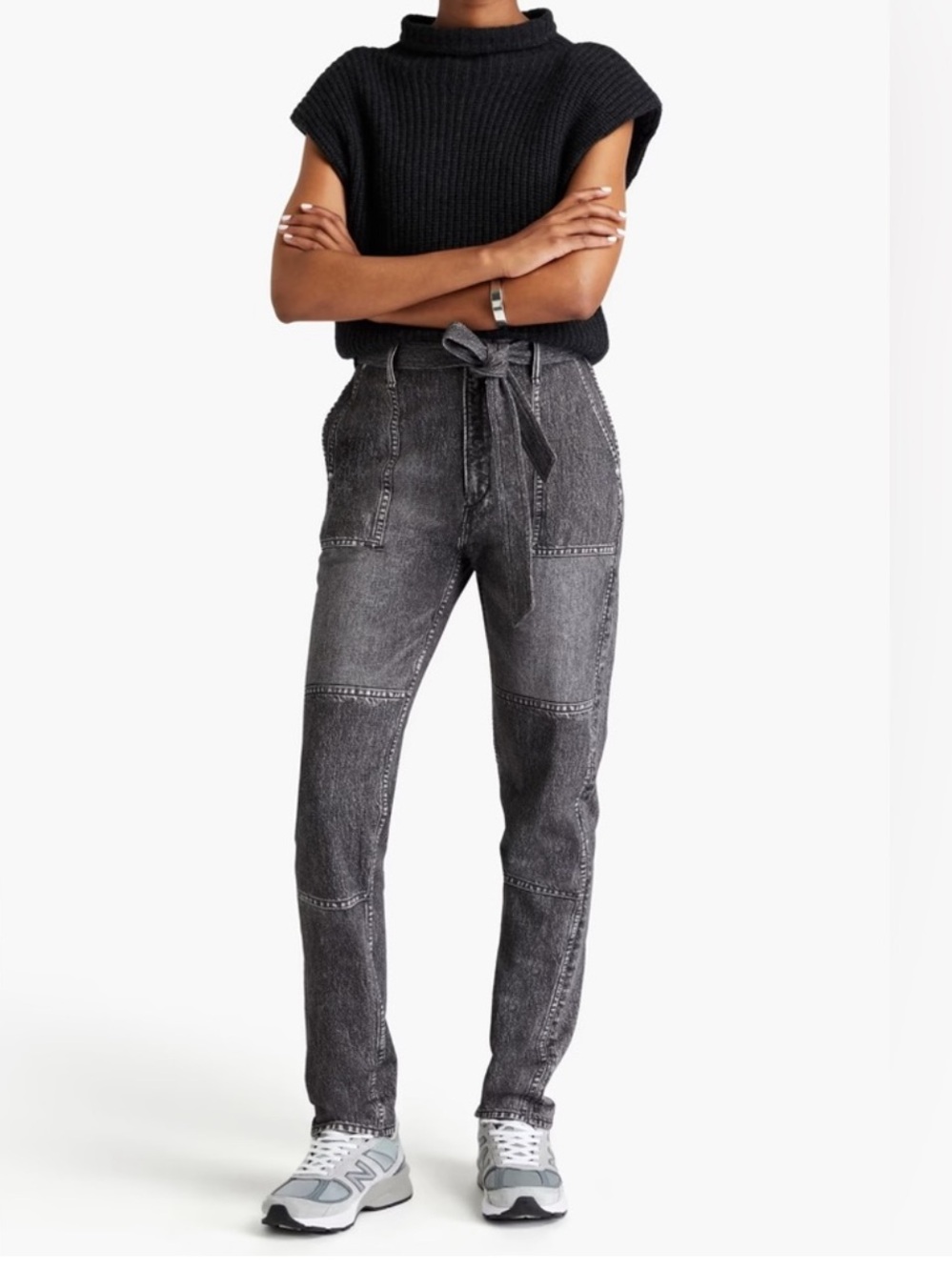 Rag & Bone New York Miramar Mia Jeans in Black Magic Size Large